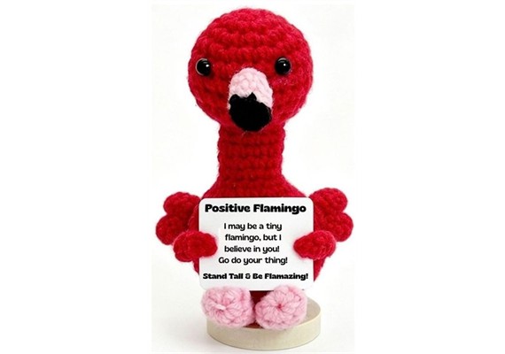 Gestrickter Positiver Freund Flamingo 11.5 cm