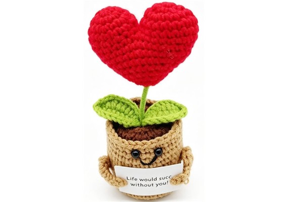 Gestrickter Positiver Freund Herz 14.5 cm