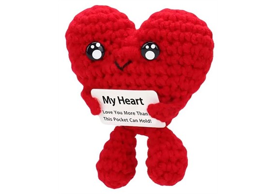 Gestrickter Positiver Freund Herz 8 cm