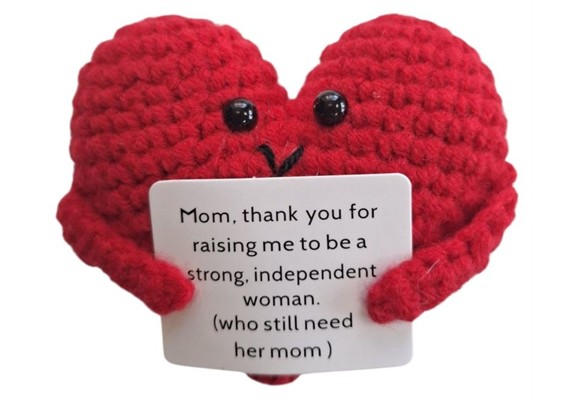 Gestrickter Positiver Freund Herz Danke Mama