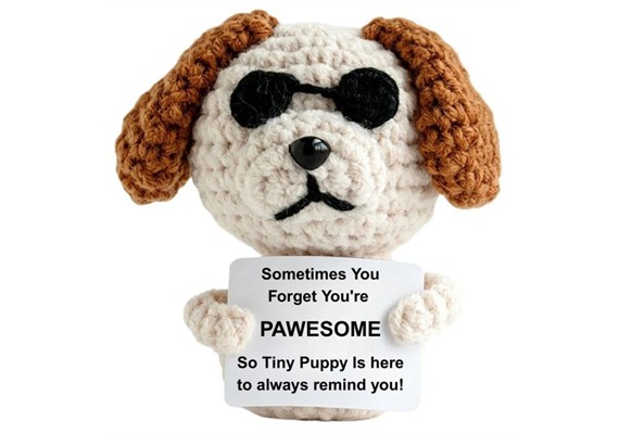 Gestrickter Positiver Freund Hund 10 cm