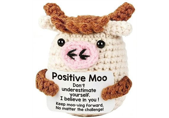 Gestrickter Positiver Freund Kuh 9 cm