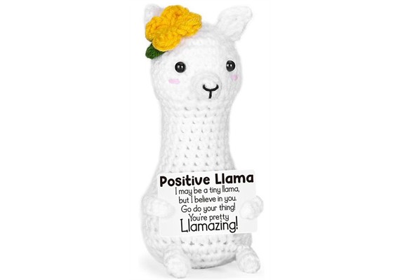 Gestrickter Positiver Freund Lama 12 cm