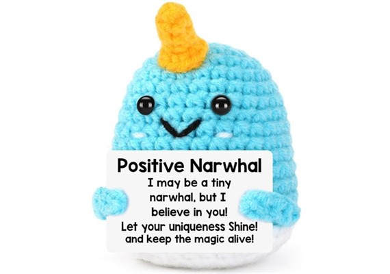 Gestrickter Positiver Freund Narwal 8 cm