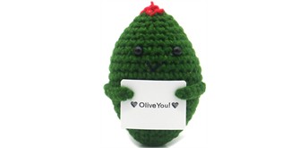 Gestrickter Positiver Freund Olive 9 cm