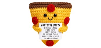 Gestrickter Positiver Freund Pizza 7.5 cm