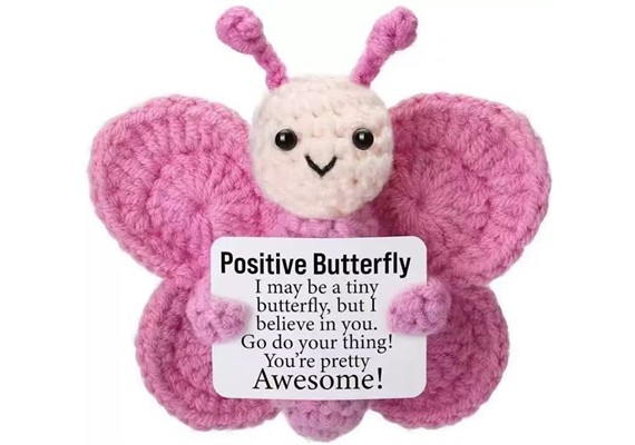 Gestrickter Positiver Freund Schmetterling 8 cm