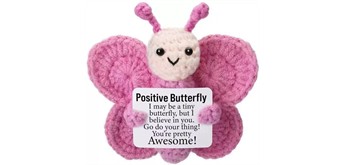 Gestrickter Positiver Freund Schmetterling 8 cm