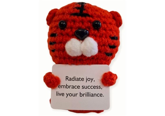 Gestrickter Positiver Freund Tiger 9 cm