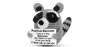 Gestrickter Positiver Freund Waschbär 8 cm