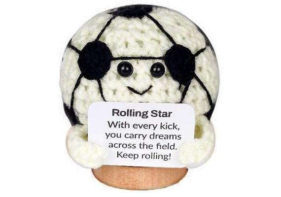 Gestrickter Positiver Fussball 6 cm
