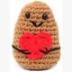 Gestrickter Positiver Kartoffel mit Herz 8 cm
