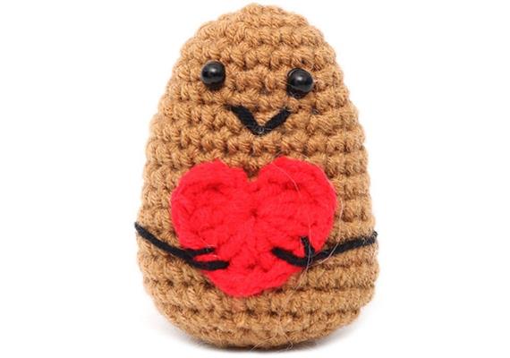 Gestrickter Positiver Kartoffel mit Herz 8 cm