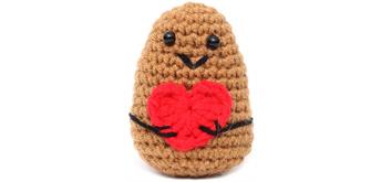 Gestrickter Positiver Kartoffel mit Herz 8 cm