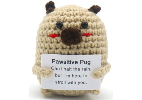 Gestrickter Positiver Mops 7.5 cm