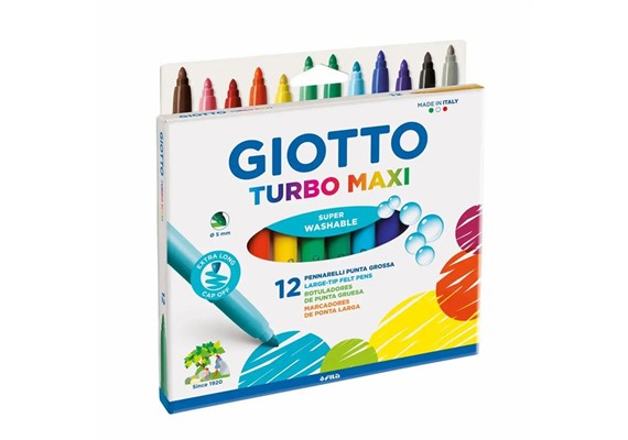 Giotto Filzstifte Turbo Maxi 5mm 12 Stück Kartonetui