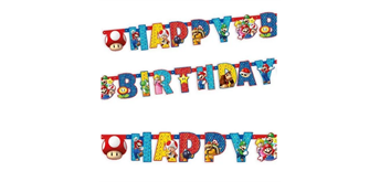 Girlande Super Mario, Happy Birthday, 1.9 Meter