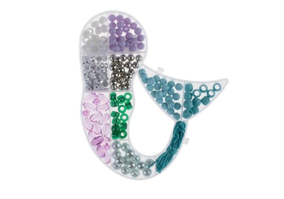 Glorex 1630 332 Perlen-Schmuckset Meerjungfrau mit Kordeln 3m (265 St.)