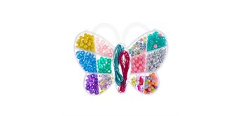 Glorex 1630 333 Perlen-Schmuckset Schmetterling mit Kordeln 2x3m (510 St.)