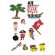 Glorex 2247 711 Moosgummi Sticker Piraten 36 St.
