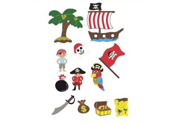 Glorex 2247 711 Moosgummi Sticker Piraten 36 St.