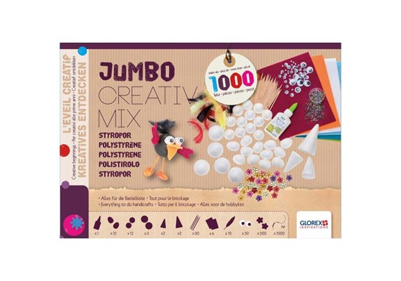 Glorex 3803 805 Jumbo Creativ-Mix Styropor ca. 1100 Teile