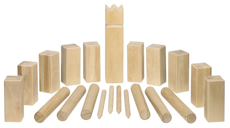 Wikinger Schach im Baumwollbeutel, Kubb oder Wikingerschach und Mölkky - SpiilEgge.ch