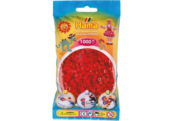 HAMA 207-22 - Bügelperlen Mittelrot 1000 Stück