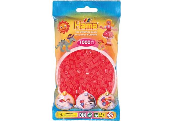 HAMA 207-35 - Bügelperlen Neon-Rot 1000 Stück
