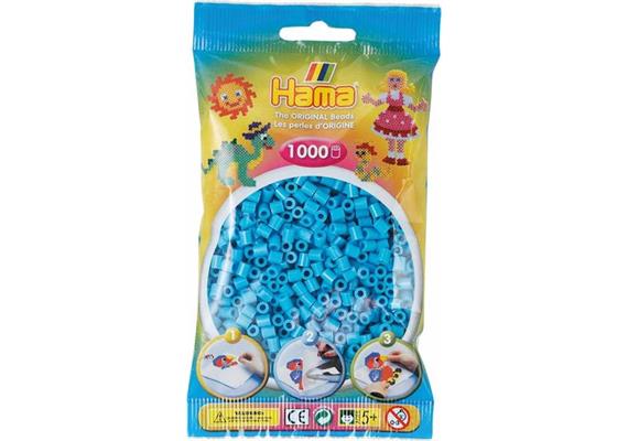 HAMA 207-49 - Bügelperlen Azurblau 1000 Stück