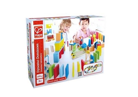 Hape Domino-Rally Holz 107-teilig