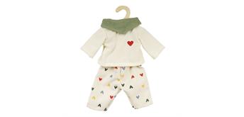 Heless 1516 Puppen-Kordhose "Herz-Konfetti" mit T-Shirt und Nickituch, Gr. 28 - 35 cm