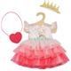 Heless 1580 Puppenkleid ''Prinzessin Emily'' mit Herztasche und Krone, Gr. 28 - 35 cm