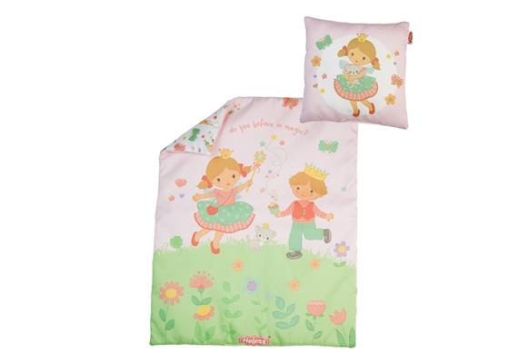 Heless 5000 Puppenbettdecke (44 x 34 cm) mit Kissen (16 x 16 cm) ''Prinzessin Emily''
