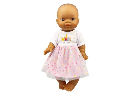 Heless 54038 Set: Gordi Puppe mit Einhornkleid ''Hannah'', Mädchen, 34 cm