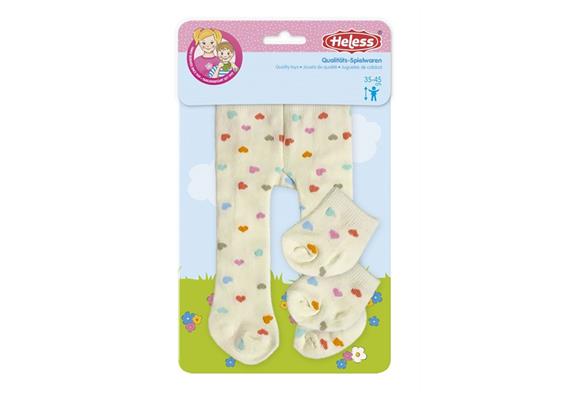 Heless 5771 Puppen-Strumpfhose mit Söckchen ''Herz Konfetti'', Gr. 28 - 35 cm
