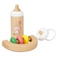 Heless 685 Puppen-Babyset "Schäfchen" aus Holz mit Fläschchen, Schnuller und Rassel, 3-tlg
