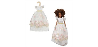 Heless 8132 Time2Shine Prinzessinnenkleid "Kirschblüte" mit goldenem Gürtel für Modepuppen