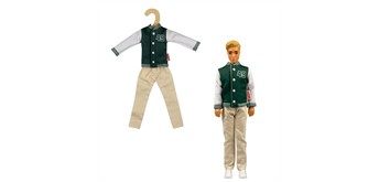 Heless 8640 Time2Shine Collegejacke mit Stoffhose für Modepuppen der Grösse 29 cm