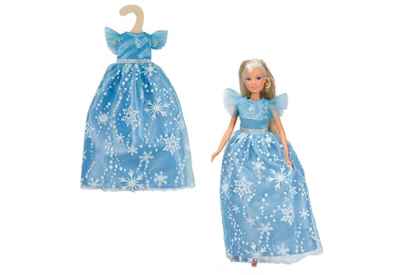 Heless 8720 Time2Shine Tüllkleid "Eisprinzessin" mit Eiskristallen für Modepuppen der Grös