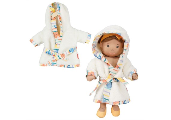 Heless 9677 Puppen-Bademantel "Ahoi" extra weiches Material, mini, Gr. 20-25 cm