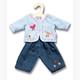 Heless Jacke mit Jeans, Grösse 35 - 45 cm blau
