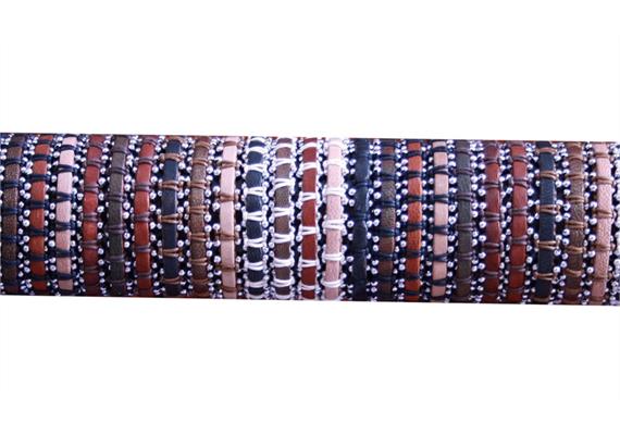 Holzspielerei Metall-Leder-Armbänder, 1 Stück assortiert