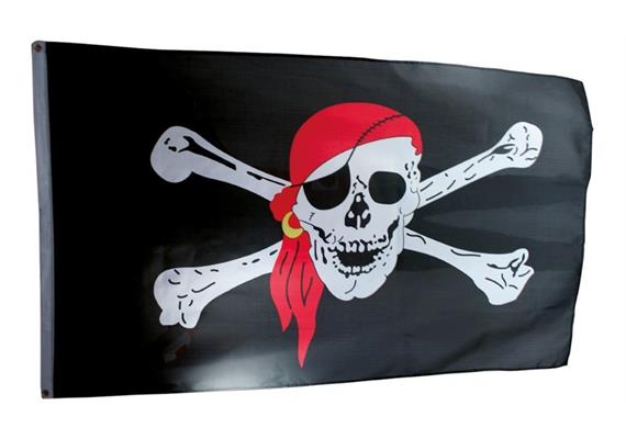 Holzspielerei Piratenflagge gross 3-farbig