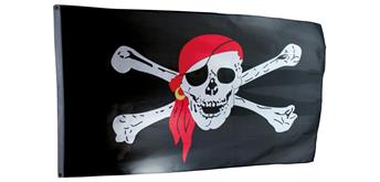 Holzspielerei Piratenflagge gross 3-farbig