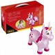 Idena 40133 Hüpfpferd Einhorn mit Sternen pink 59x23x53cm