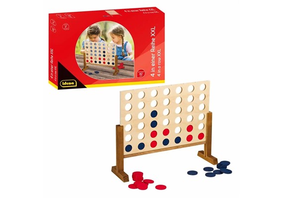 Idena 40378 Holzspiel 4 in einer Reihe XXL 45x56x17cm