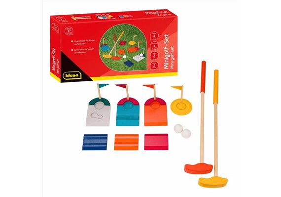 Idena 40383 Minigolf Set Holz 11 Teile
