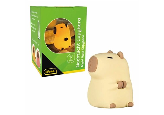 Idena LED Nachtlicht Capybara weiss 11cm USB Lithium Ionen Akku
