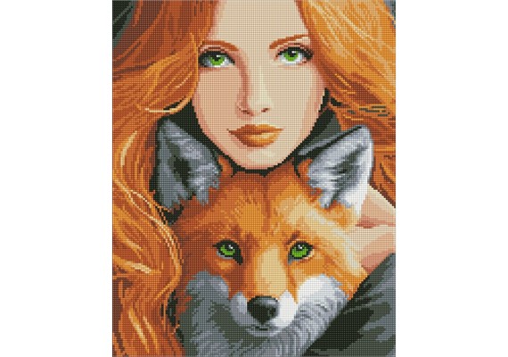 Ideyka AMC20141 Diamond Painting ohne Rahmen - Feuerfuchs 40 x 50 cm
